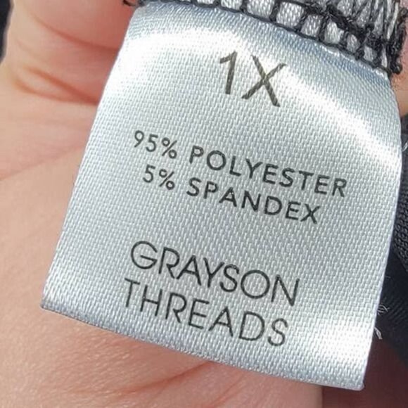 Grayson Threads Illusion Swiss Dot Velvet Sleeveless Top 1X Black - Picture 3 of 4